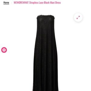 WeWoreWhat Black Lace Strapless Gown